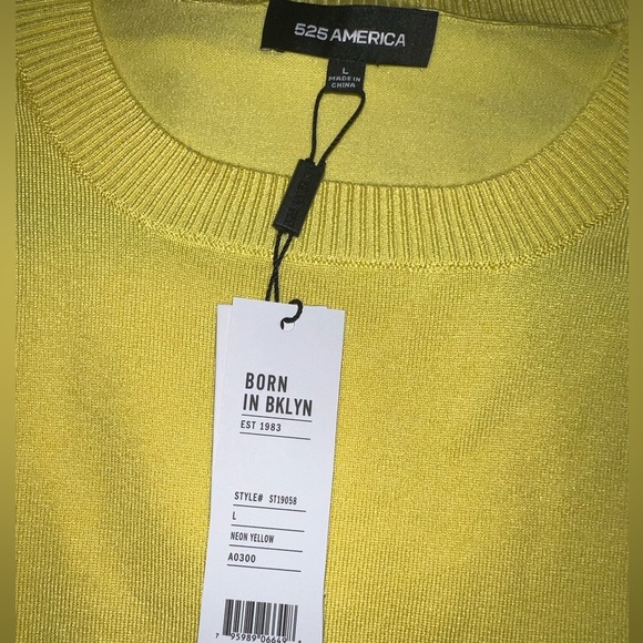 525 America Knit Yellow Top Size L. NWT - Picture 3 of 6